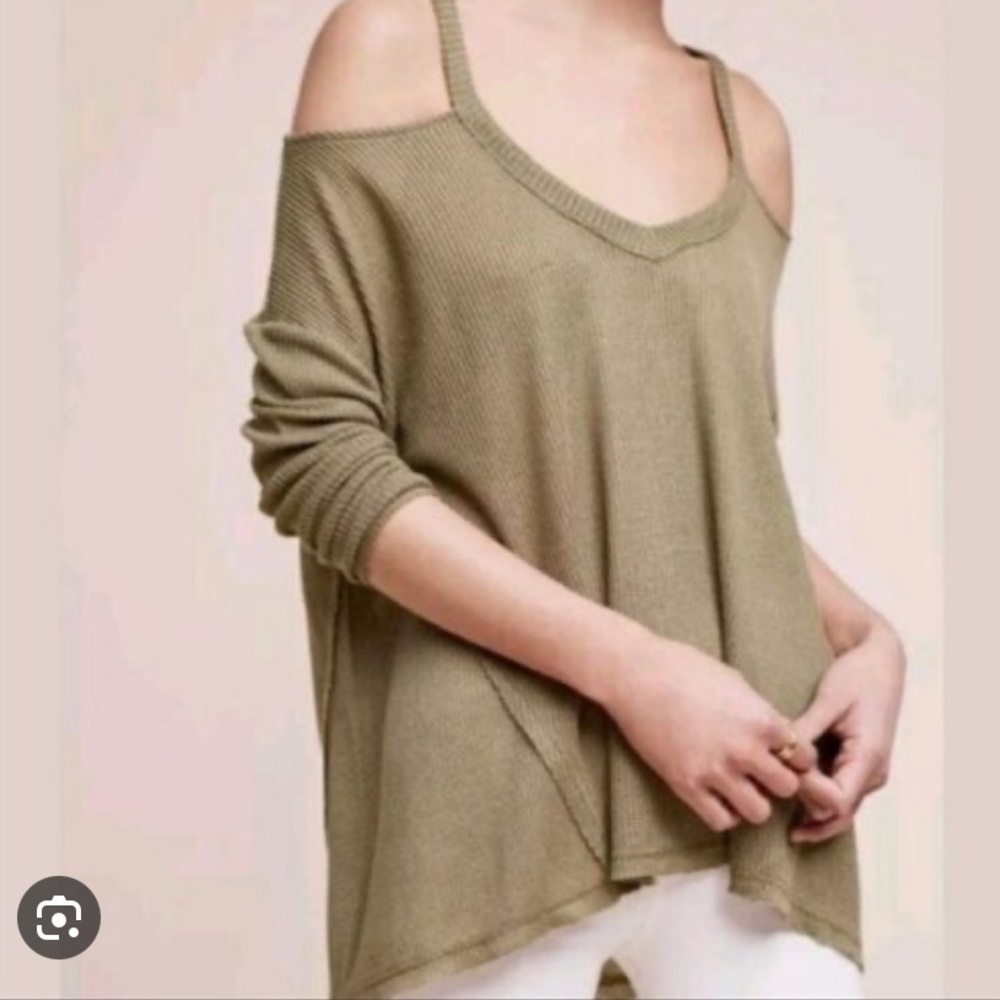 Anthropologie Deletta Cold Shoulder Top